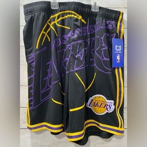 Los Angeles Lakers NBA Team Black Ultra GAME Basketball Shorts Men’s Size Large